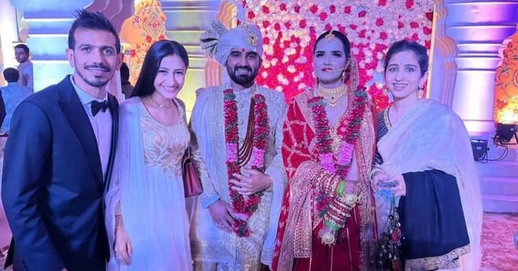 rajasthan royals allrounder rahul tewatia gets married to ridhi pannu IPLમાં એક ઓવરમાં 5 સિક્સર મારનાર આ ભારતીય ઓલરાઉન્ડરે સાત ફેરા લીધા, લગ્નની તસવીરો આવી સામે