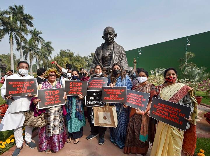 Naidu Refuses To Revoke Suspension Of 12 MPs, Opposition Stages Walkout In Lok Sabha & Rajya Sabha Naidu Refuses To Revoke Suspension Of 12 MPs, Opposition Stages Walkout From Lok Sabha & Rajya Sabha