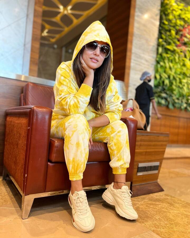 या फोटोमध्ये चुलबुल्या हिनाचा मस्तीभरा अंदाज दिसून येतोय. (Photo:@realhinakhan/IG)