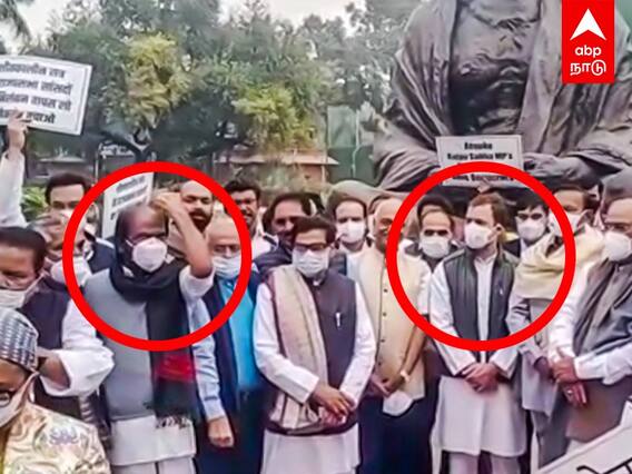 Opposition Leaders Protest: முழங்கிய திருச்சி சிவா! ஆதரவுக்குரல் கொடுத்த ராகுல்காந்தி!