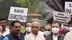 संसद में विपक्ष के विरोध प्रदर्शन में पहुंचे Rahul Gandhi, बोले- अपने मुद्दे सदन के अंदर नहीं बाहर बताने पड़ रहे