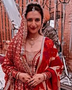 માથા પર ચાંદલો, લાલ સૂટ-સલવાર પહેરીને દિવ્યાંકા ત્રિપાઠી બની પંજાબી કુડી, જુઓ તસવીરોમાં જલવો..........