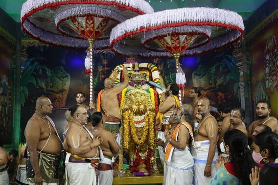 In Pics: సింహ వాహనంపై యోగనరసింహస్వామి అలంకారంలో పద్మావతి అమ్మవారు
