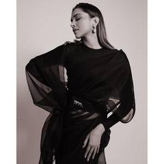 Deepika Padukone Photos: नेट की काली साड़ी में दीपिका पादुकोण ने बिखेरा हुस्न का जलवा, नशीली आंखें देख Ranveer Singh बोले- 'डेथ ही हो गई'