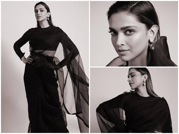 बॉलीवुड एक्ट्रेस दीपिका पादुकोण(Deepika Padukone) ने ब्लैक नेट साड़ी में पल्लू लहराते हुए फोटोज सोशल मीडिया पर शेयर की हैं. दीपिका पादुकोण की ग्लैमरस पोज और झील-सी आंखें देखकर रणवीर सिंह अपने को कमेंट करने से नहीं रोक पाए.
