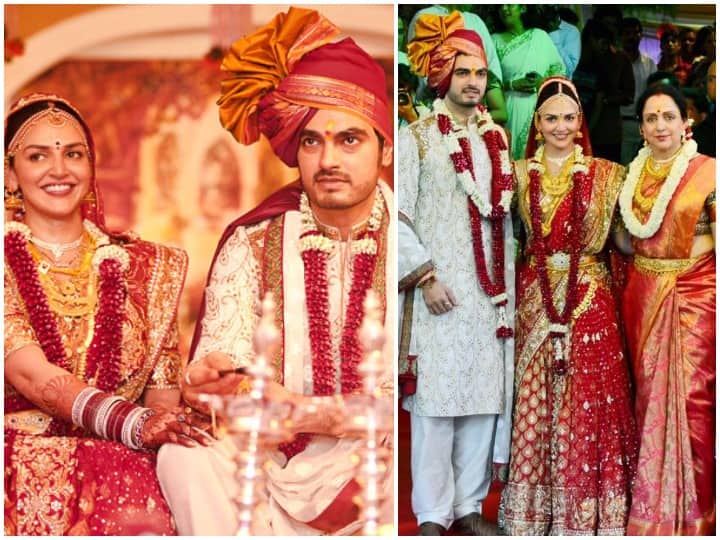 बॉलीवुड एक्ट्रेस और हेमा मालिनी धर्मेंद्र की लाडली बेटी ईशा देओल की शादी को बी टाउन की ग्रैंड वेडिंग में से एक माना जाता है. ईशा देओल के ब्राइल लुक ने भी खूब सुर्खियां बटोरी थी. इतना ही नहीं बल्कि बेटी की शादी में हेमा मालिनी भी बेहद खूबसूरत लग रही थीं. ऐसे में आज हम आपको ईशा देओल की शादी की कुछ इनसाइड तस्वीरों की झलक दिखाने जा रहे हैं. इन तस्वीरों को देख आप अच्छे से समझ जाएंगे कि कैसे ईशा की शादी टॉक ऑफ द टाउन बन गई थी.