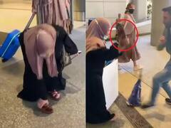 Viral Video : आईचं स्वागत करायला एअरपोर्टवर गेला मुलगा, आईने त्याला चप्पलीने धू-धू धुतलं