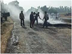 अरे देवा..! 1.16 कोटींचा रस्ता, आमदारांनी केलं उद्घाटन;  नारळ नाही रस्ताच फुटला