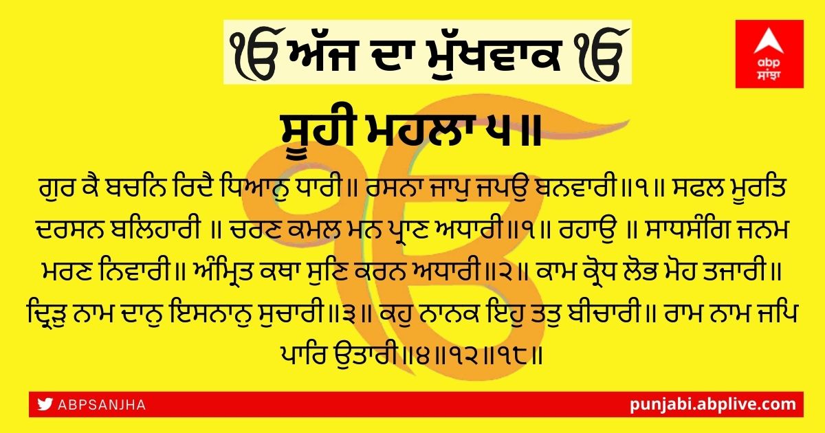 04 ਦਸੰਬਰ 2021 ਦਾ ਮੁੱਖਵਾਕ