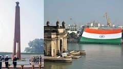 Navy Day 2021: জাতীয় নৌ দিবসে গেটওয়ে অফ ইন্ডিয়ার পাশে বিশ্বের বৃহত্তম তেরঙ্গা প্রদর্শনী