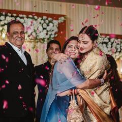 Aishwarya Sharma और Neil Bhatt के रिसेप्शन में पहुंची Rekha, देखें तस्वीरें