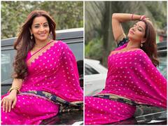 Monalisa Photos: साड़ी पहन गाड़ी के बोनट पर बैठ मोनालिसा ने दिए एक से बढ़कर एक ग्लैमरस पोज, फोटो देख फैंस कर रहे तारीफ