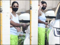 PICS | Katrina Kaif Waves At Paparazzi As She Gets Clicked At Her Residence Ahead Of Wedding With Vicky Kaushal