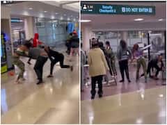 Watch Video: நம்ம ஊரு பஸ் ஸ்டாண்ட் தோத்திடும்... அமெரிக்க விமான நிலையத்தில் அடித்து உருண்ட பயணிகள்!