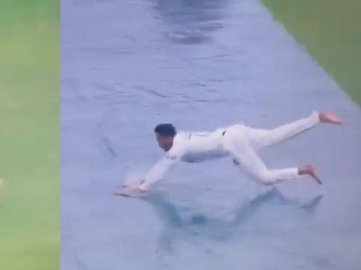 Shakib Al Hasan Enjoys Himself In Rain, Dives Over Wet Covers After Stumps Called On Day 2 In Dhaka Test vs Pakistan WATCH VIDEO :  மழையில் சறுக்கிய ஷகிப்... டெஸ்ட் தொடரில் எடுத்த ரெஸ்ட்!