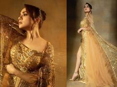 PHOTO: सोनेरी रूप; अमृताचा रेड कार्पेट लूक चर्चेत