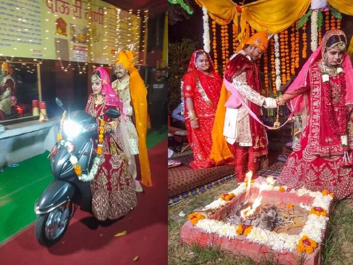 Rajasthan Wedding Funny Viral Video where bride drives scooty during her farewell ceremony jodhpur Viral Photo: शादी में दूल्हे को मिली थी स्कूटी, विदाई के वक्त दुल्हन ने कर दिया ऐसा काम, हर कोई देखता रह गया