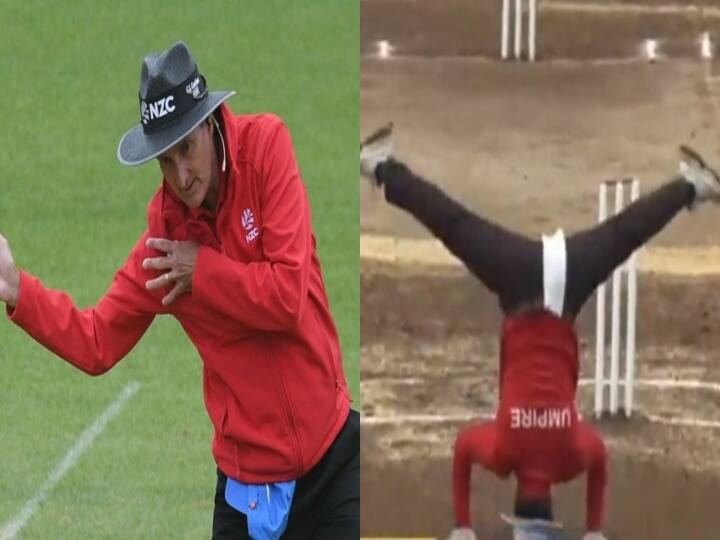 Watch Video| யாருயா இவரு.. பில்லி பவுடனுக்கே டஃப் கொடுக்கும் நம்ம ஊரு நடுவர்.. வைரல் வீடியோ! Video of Indian umpire signalling wide by going upside down goes viral in twitter Watch Video| யாருயா இவரு.. பில்லி பவுடனுக்கே டஃப் கொடுக்கும் நம்ம ஊரு நடுவர்.. வைரல் வீடியோ!