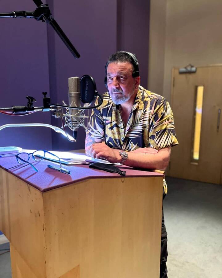 Sharing the post, Sanjay Dutt wrote, “Adheera is back in action! The dubbing sessions are done for #KGFChapter2 and is on its way to theaters near you on 14th April 2022!” (Image courtesy - @duttsanjay/Instagram)