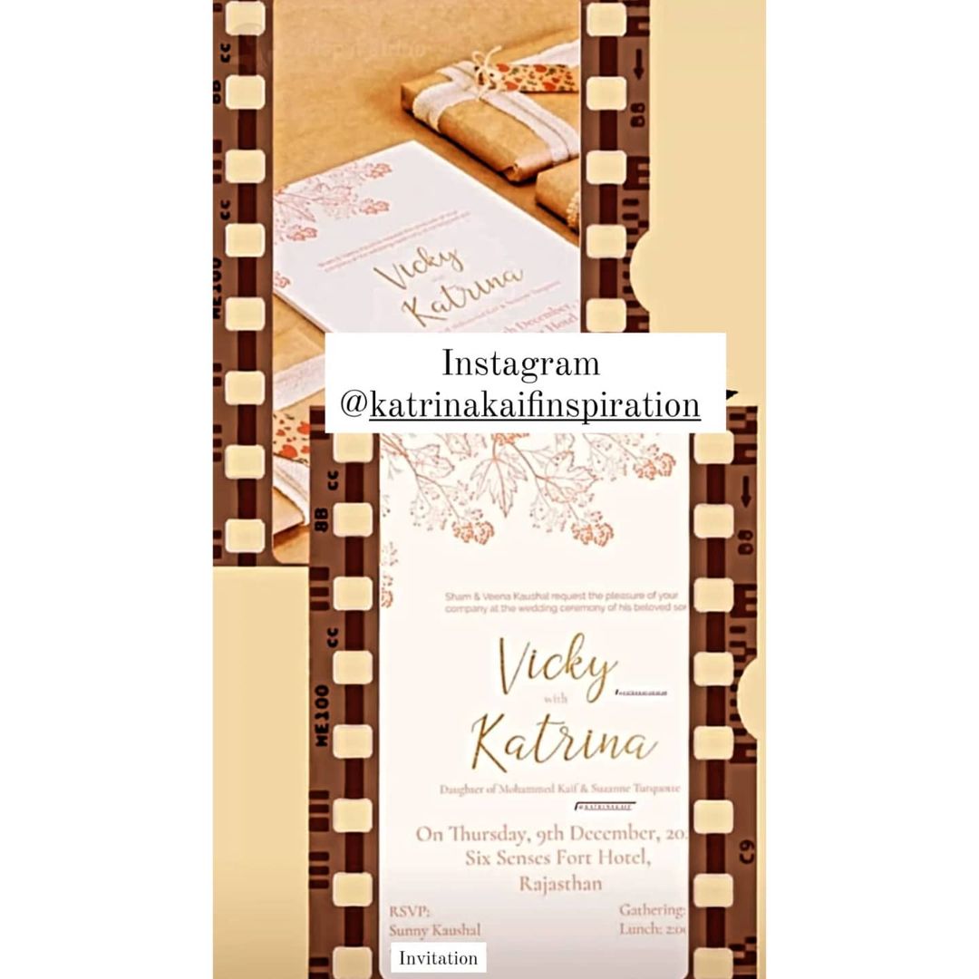 Katrina Vicky Wedding: कैटरीना-विक्की की शादी का कार्ड आया सामने, फूलों के बीच गोल्ड प्रिंट से ऐसे लिखा 'Vicky weds Katrina