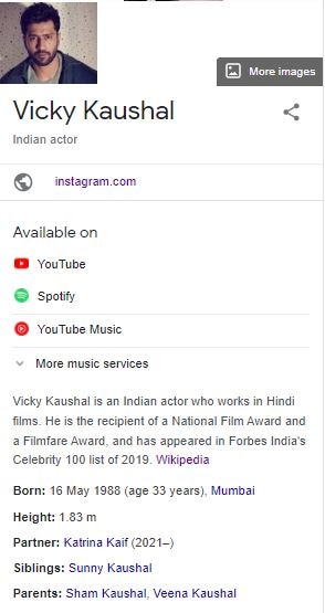 Vicky Kaushal Katrina Kaif Wedding Celebrity Couple Wikipedia Page's  Partner Section Gets Updated With Each Other's Name