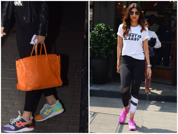 Shilpa Shetty got trolled for her new shoes, actress carry two different shoes, fans are asking questions अपने फैशन सेंस के लिए ट्रोल हुईं Shilpa Shetty, फैंस ने पूछा- कौन से मंदिर से जूते चुराए?
