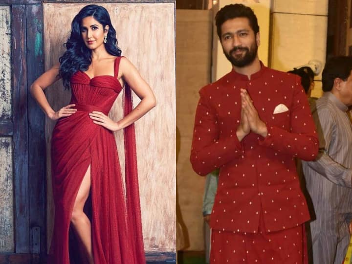 Katrina Kaif Vicky Kaushal Wedding actors wore maroon color for mehndi function Katrina Vicky Wedding: मेहंदी सेरेमनी के लिए Katrina Kaif और Vicky Kaushal ने पहनी थी मैरून कलर की ड्रेस, कपल ने फंक्शन में की ट्विनिंग !