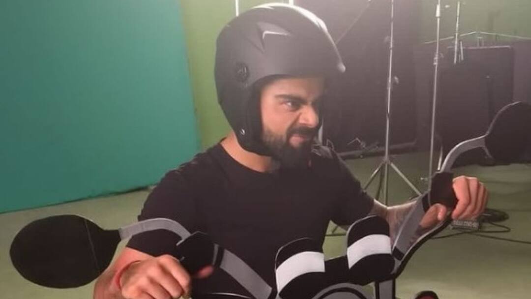 India skipper Kohli's image of '80's kids' is breaking the internet, Know in details Kohli on Social Media: ‘আশির দশকের শিশু’, সোশ্যাল মিডিয়া মাতাচ্ছে বুলেটে বসা বিরাট কোহলির ছবি