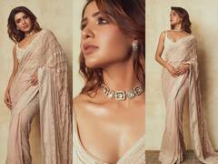 Samantha Photos: सामंथा ने Beige कलर की साड़ी और कटस्लीव ब्लाउज में ढहाया कहर, एक्ट्रेस ने यूं फ्लॉन्ट की परफेक्ट बॉडी