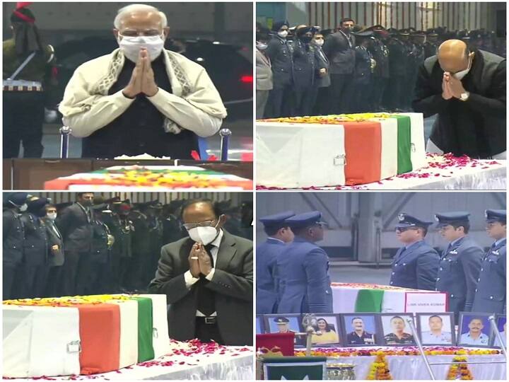 PM Modi, Rajnath, NSA Doval Pay Tribute To Late CDS, Others At Palam Airbase