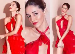 Ananya Panday Photos: અનન્યા પાંડેએ પોતાને ગણાવી 'Cherry', રેડ કલરના હાઈ સ્લિટ ડ્રેસમાં જોવા મળ્યો ગ્લેમરસ લૂક