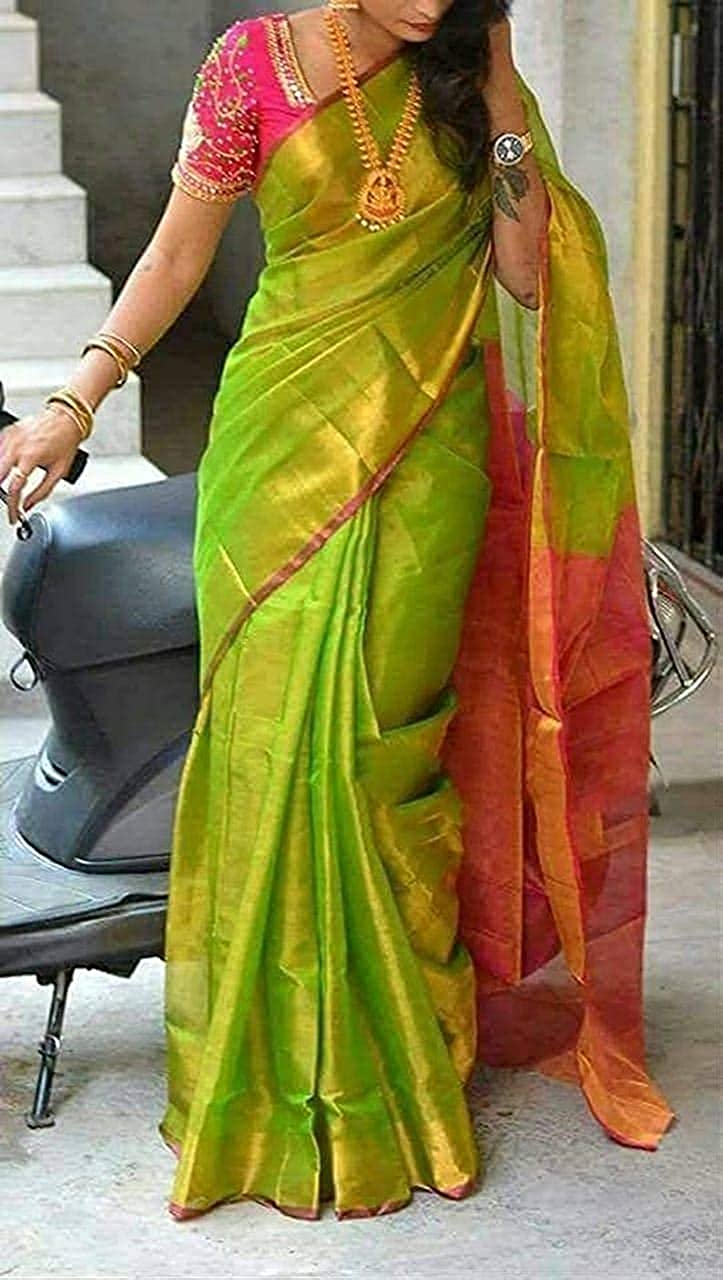 Impartus Lifestyle Kanjivaram Pure Banarasi Zari Weaving Silk Saris With Blouse  Saree for Festival Wedding and other Homely Events (Rama) : Amazon.in:  Clothing & Accessories