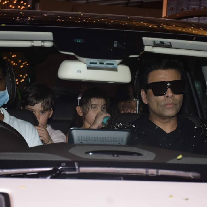 Bollywood filmmaker Karan Johar attended Adira's sixth birthday bash along with his kids- Yash and Roohi. He was snapped by the paparazzi as he left Rani Mukerji's house. KJo shares a close relationship with Rani, with whom he has worked in films like 'Kuch Kuch Hota Hai' and 'Kabhie Alvida Na Kehna'.