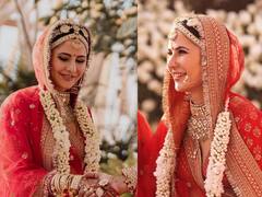 Katrina Kaif Royal Jewellery: मांग पट्टी, गले में चोकर हार और नाक में नथनी पहनकर एकदम रॉयल दुल्हन लगीं कैटरीना कैफ