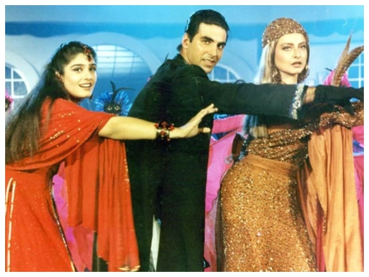 जब 'इन द नाइट नो कंट्रोल' गाने में Akshay Kumar और   Rekha की केमिस्ट्री देख Raveena Tandon ने खोया अपना आपा