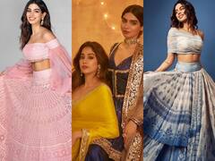 Khushi Kapoor Photos: पिंक से लेकर येलो कलर के खूबसूरत लहंगे में Khushi Kapoor ने दिखाया ग्लैमरस लुक, वेडिंग सीजन में आप भी ले सकती हैं इंस्पीरेशन