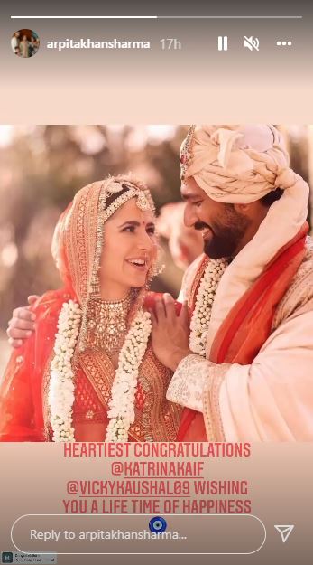 Wiki-Katrina Wedding: Salman Khan's sister Arpita and husband Aayush Sharma wish the couple