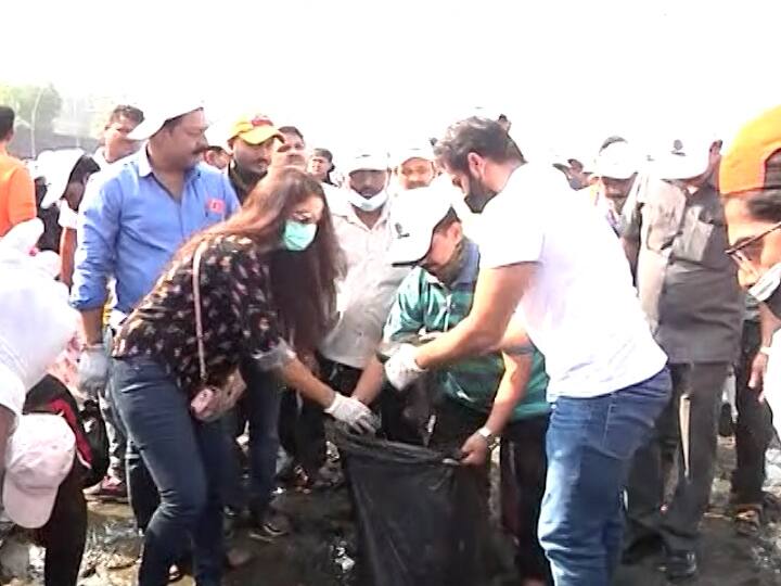 जुहू आणि वर्सोवा बीचवर मनसेकडून पोस्टर्स आणि झेंडे लावण्यात आले आहे.