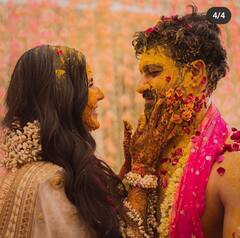 Katrina Vicky Haldi Inside Photos: ਕੈਟਰੀਨਾ ਕੈਫ ਤੇ ਵਿੱਕੀ ਕੌਸ਼ਲ ਹਲਦੀ ਦੀ ਰਸਮ 'ਚ ਹੋਏ ਰੌੌਮਾਂਟਿਕ, ਇਕ ਦੂਜੇ ਨੂੰ ਲਾਈ ਹਲਦੀ