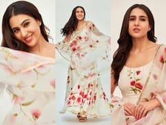 Sara Ali Khan Photos: सारा अली खान ने हल्के रंग के सूट में लूटी महफिल, दुपट्टा लहराकर हुईं शायराना