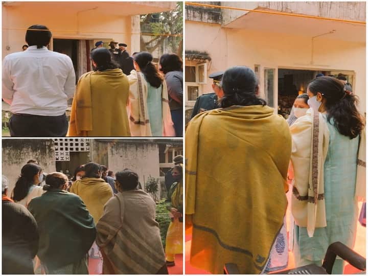 Gen Rawat's daughter's Kritika & Tarini attended the funeral of Lt Col Harjinder singhs Harjinder Singh Funeral: கர்னல் ஹர்ஜிந்தர் சிங் இறுதிச்சடங்கில் பங்கேற்ற பிபின் ராவத் மகள்கள்.. வீரர்களின் நட்பும்.. கலங்கிய நாடும்..