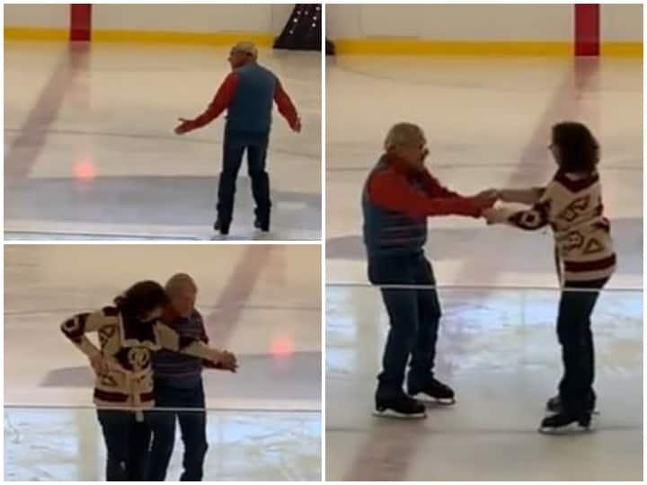 cancer patient 77 year old did great ice skating video goes viral on social media Watch: 77 साल के कैंसर रोगी ने की शानदार आइस स्केटिंग, सोशल मीडिया पर मिले प्यारे रिएक्शन