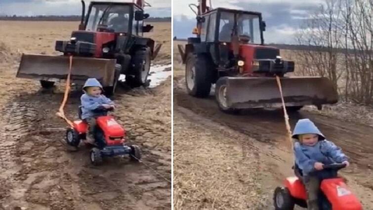 Anand Mahindra shared the video of Child pulls JCB with his toy tractor and video goes viral on social media ਜਦੋਂ ਬੱਚੇ ਨੇ ਆਪਣੇ ਖਿਡੌਣੇ ਟਰੈਕਟਰ ਨਾਲ ਖਿੱਚੀ JCB ਤਾਂ ਆਨੰਦ ਮਹਿੰਦਰਾ ਨੇ ਵੀਡੀਓ ਸ਼ੇਅਰ ਕਰ ਕਹੀ ਵੱਡੀ ਗੱਲ