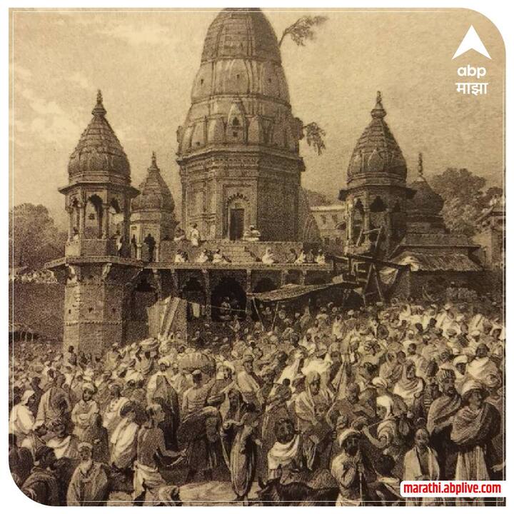 हल्ल्यादरम्यान, मुघल सैन्याने मंदिराच्या बाहेर स्थापित केलेली विशाल नंदीची मूर्ती तोडण्याचा प्रयत्न केला परंतु ते अयशस्वी झाले. (photo credit : KanchanGupta/Twitter)