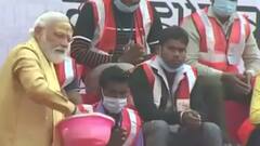 Kashi Vishwanath Corridor inauguration: PM Showers petals on construction workers