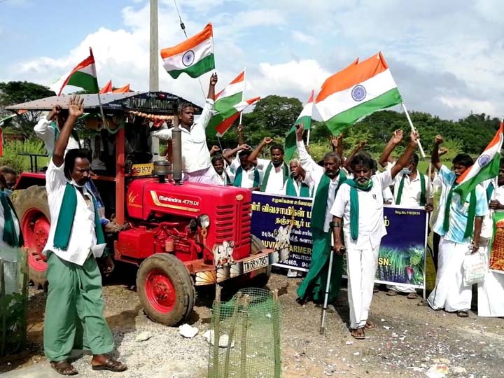 டெல்லி விவசாயிகள் போராட்டம் வெற்றி - புறாக்களை பறக்கவிட்டு நன்றி தெரிவித்த தஞ்சை விவசாயிகள்