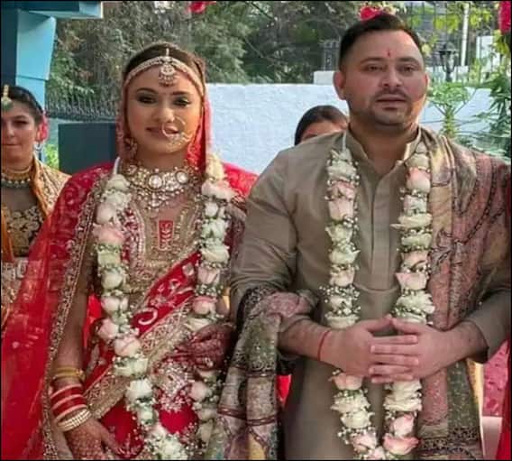 Tejashwi Yadav and rachel newly wedded couple