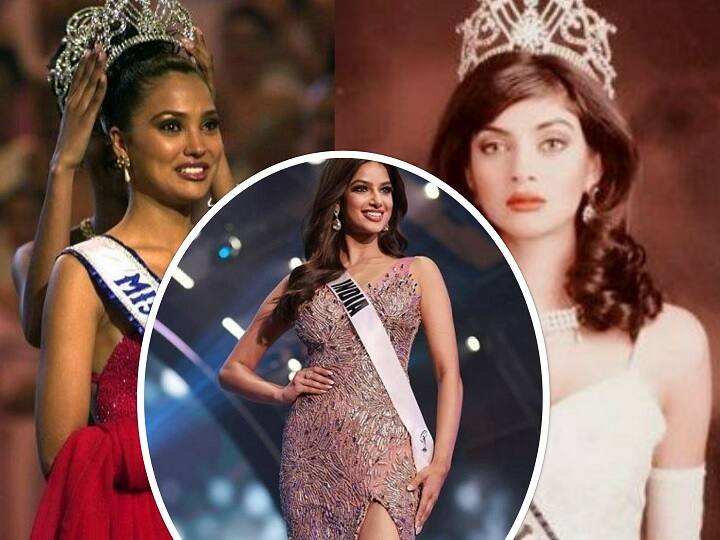 miss universe 2021 harnaaz sandhu crowned as miss universe before her sushmita sen and lara dutta won the title Miss Universe 2021 : विश्वसुंदरी हरनाज संधू आधी 'या' भारतीय सुंदरीनी पटकावलाय किताब