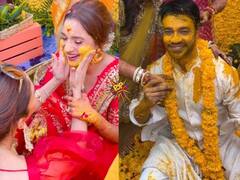 Ankita Lokhande Haldi Ceremony: अंकिता लोखंडे और Vicky Jain को लगी हल्दी, ढोल की थाप पर जमकर झूमे दोनों