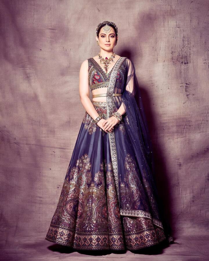 हा लूक तिने तिची खास मैत्रीण अंकिता लोखंडेच्या संगीतसाठी केला होता. (photo: kanganaranaut/ig)